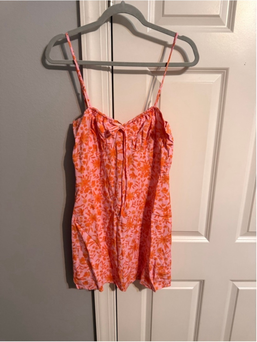 Women's STILLWATER Pink Orange Floral Mini Dress S - Picture 2 of 4